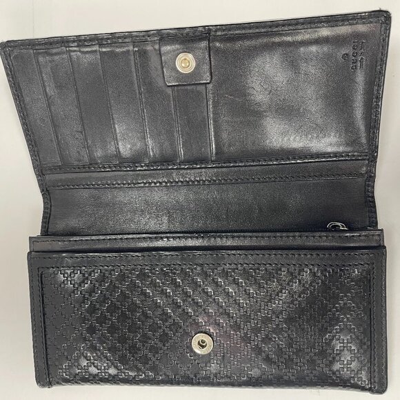 Gucci Black Calf Leather Diamante Long Bifold Wallet - Preowned - Picture 9 of 13